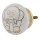 Golden Jumbo Elephant Pattern Ceramic Cabinet Knobs